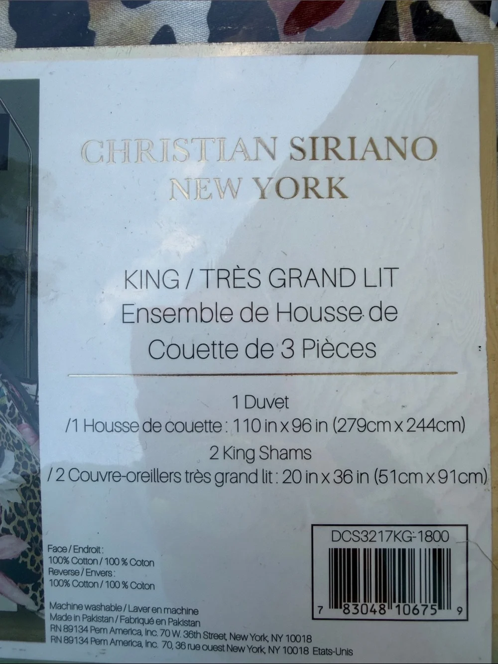 100% Cotton KING Duvet Cover Set Christian Siriano NWT Tahitian leopard floral